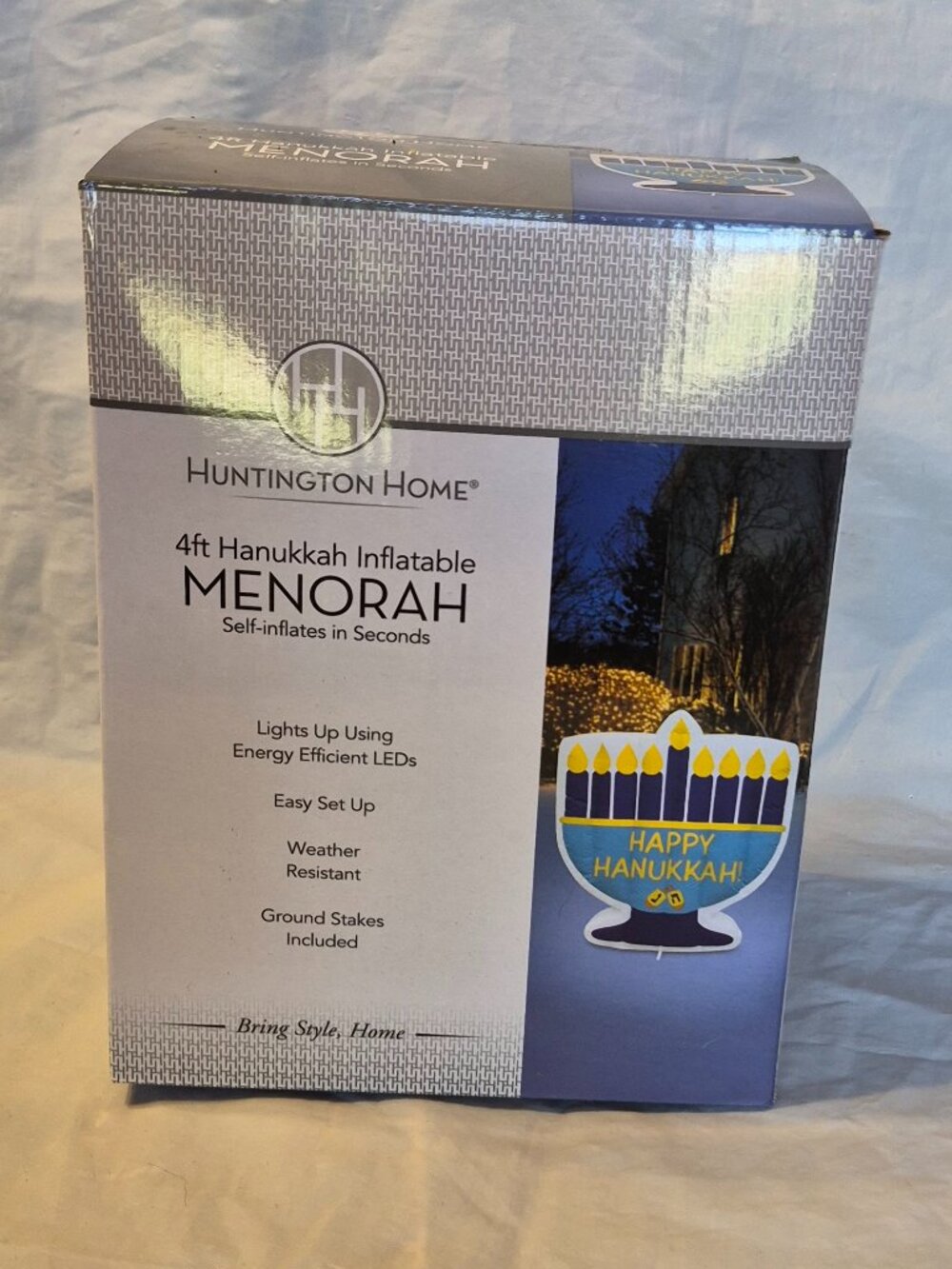 NEW 4 ft Huntington Home Hannukah Channuka Inflatable Menorah Yard Decoration - Picture 2 of 5
